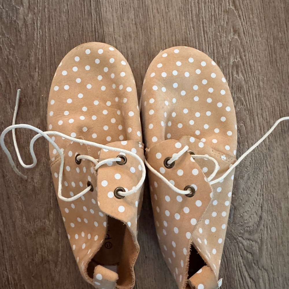 Piper Finn Tan Polka Dot Shoes